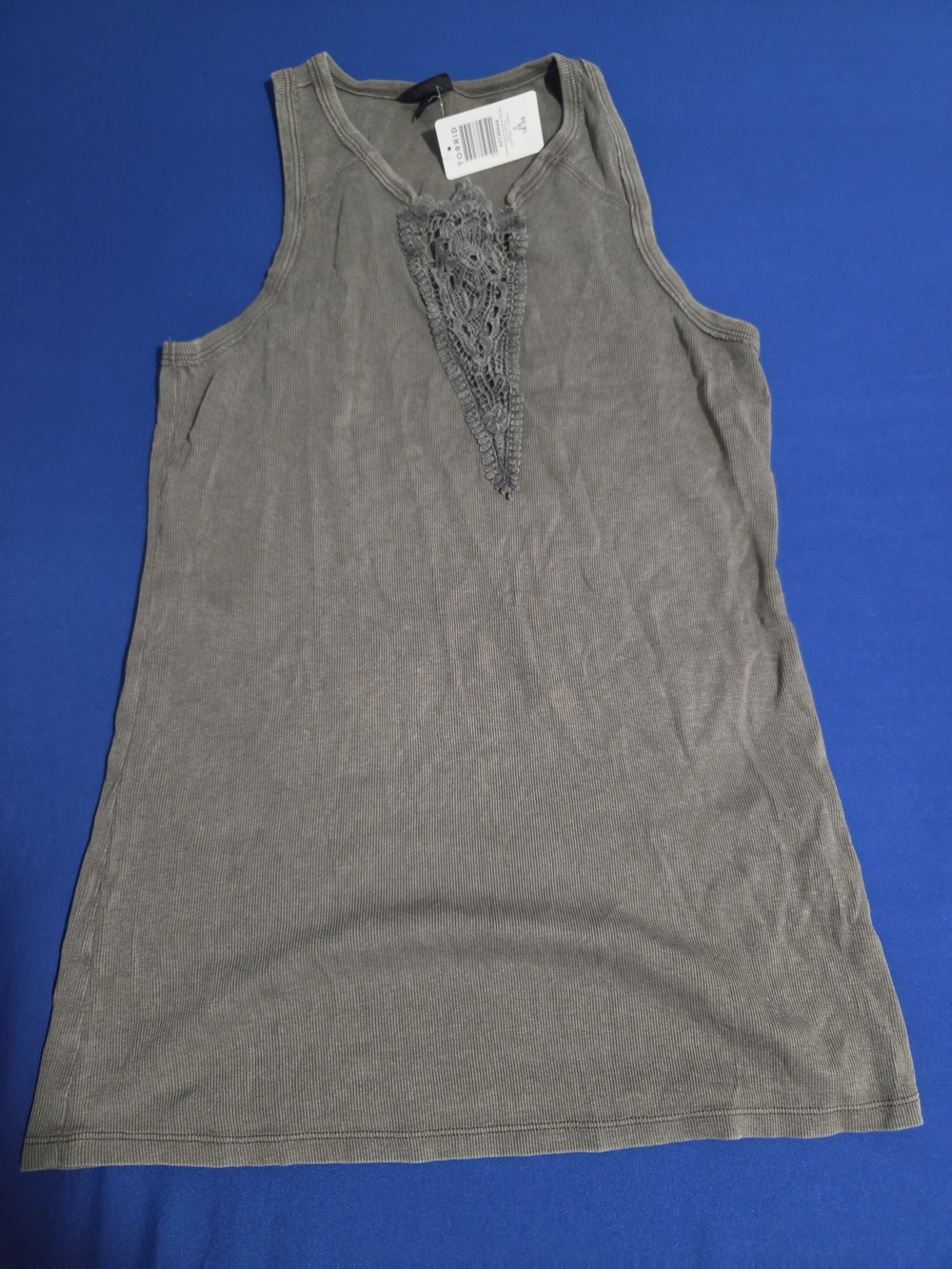 Torrid Sleeveless Crochet-Trim Tank Top - Green